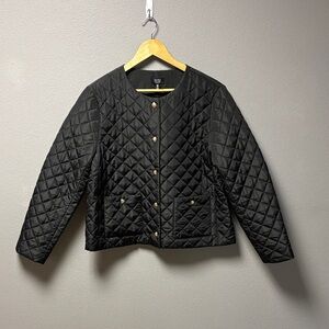 Jones New York Black Quilted Puffer Jacket